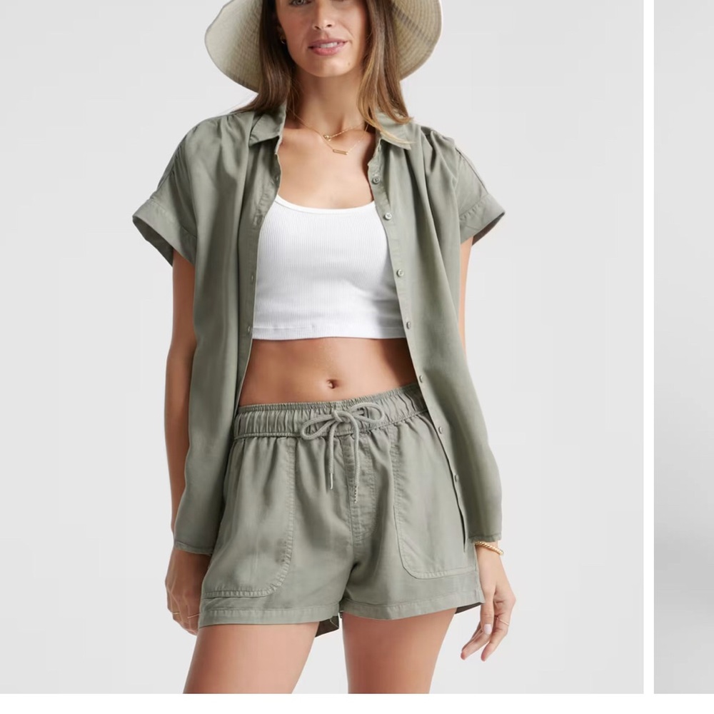 Quince Green Tencel Camp Shirt
